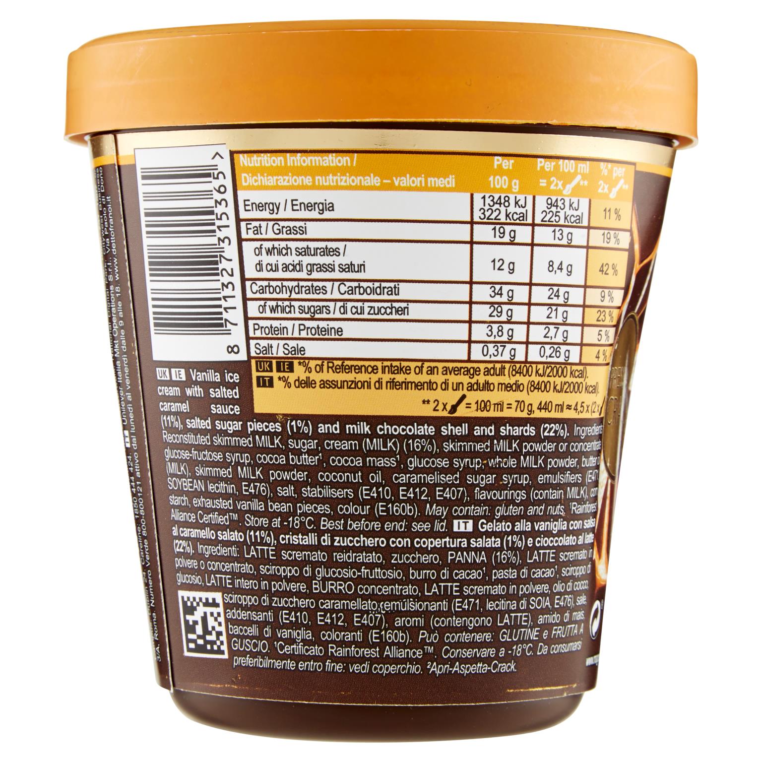 ALGIDA MAGNUM POT CARAM SAL 310 GR ESTAT   XL