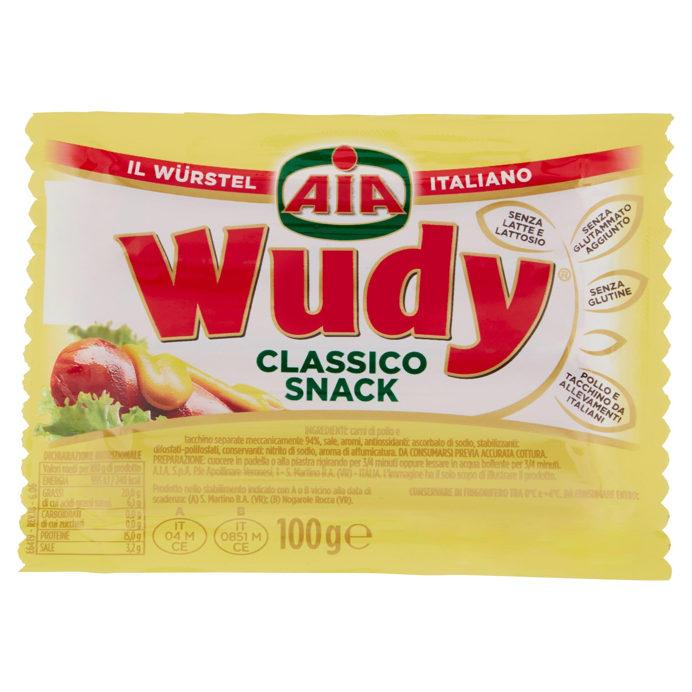 AIA WUDY WURSTEL POLLO 100 GR   S