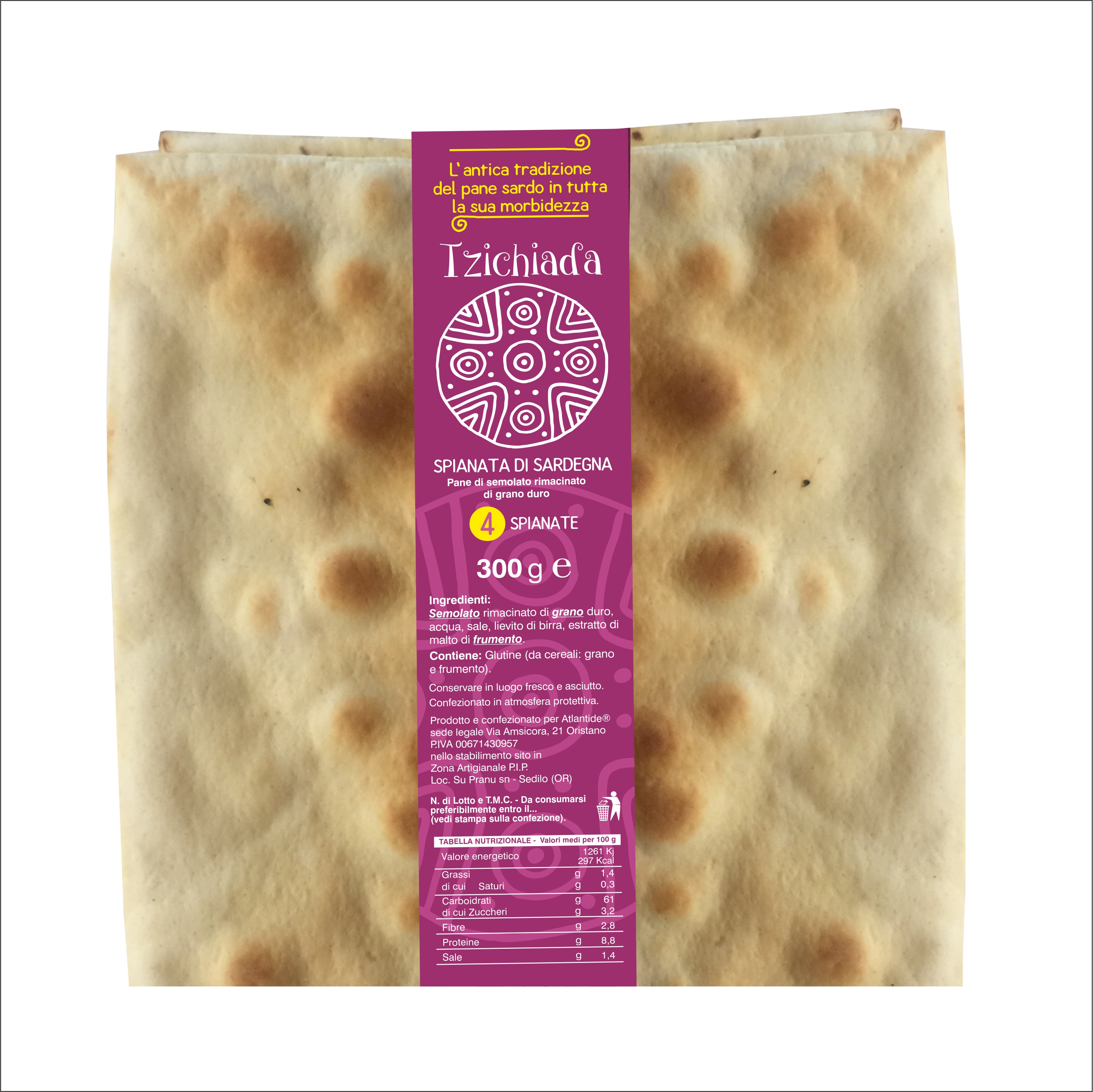 ATLANTIDE TZICHIADA PANE SPIANATA 300 GR   L