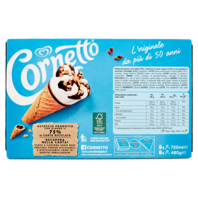 ALGIDA GEL CORNETTO CLASSIC 8 PZ ESTAT   XL