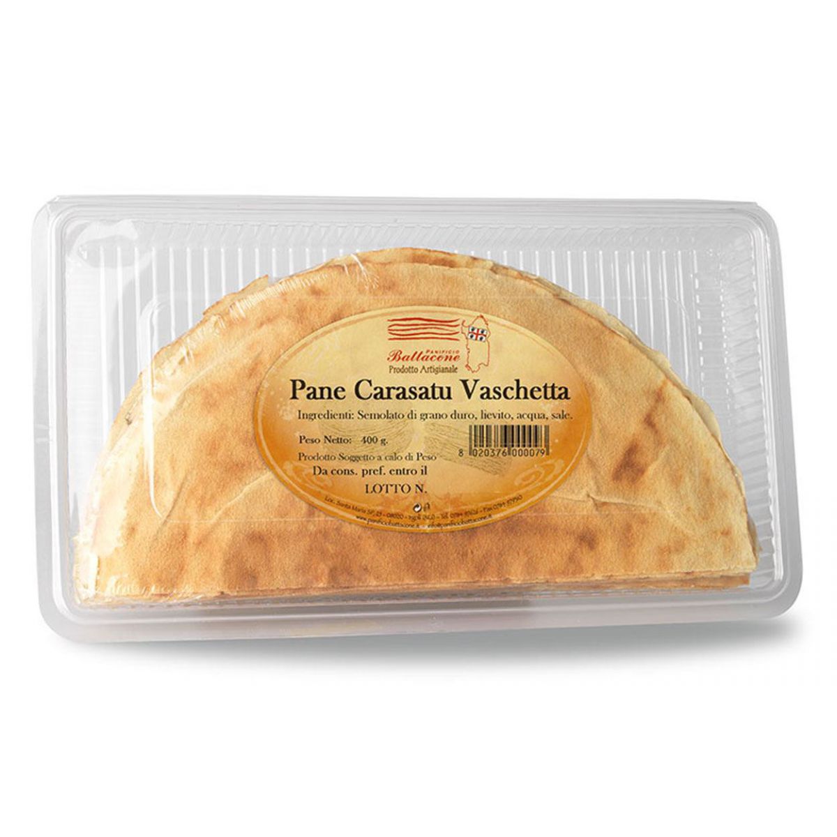 BATTACONE PANE CARASATU TRAD  1/2 VASC 400 GR   L