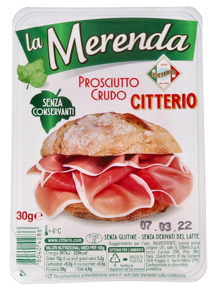 CITTERIO MERENDA PROSC CRUDO 30 GR   S