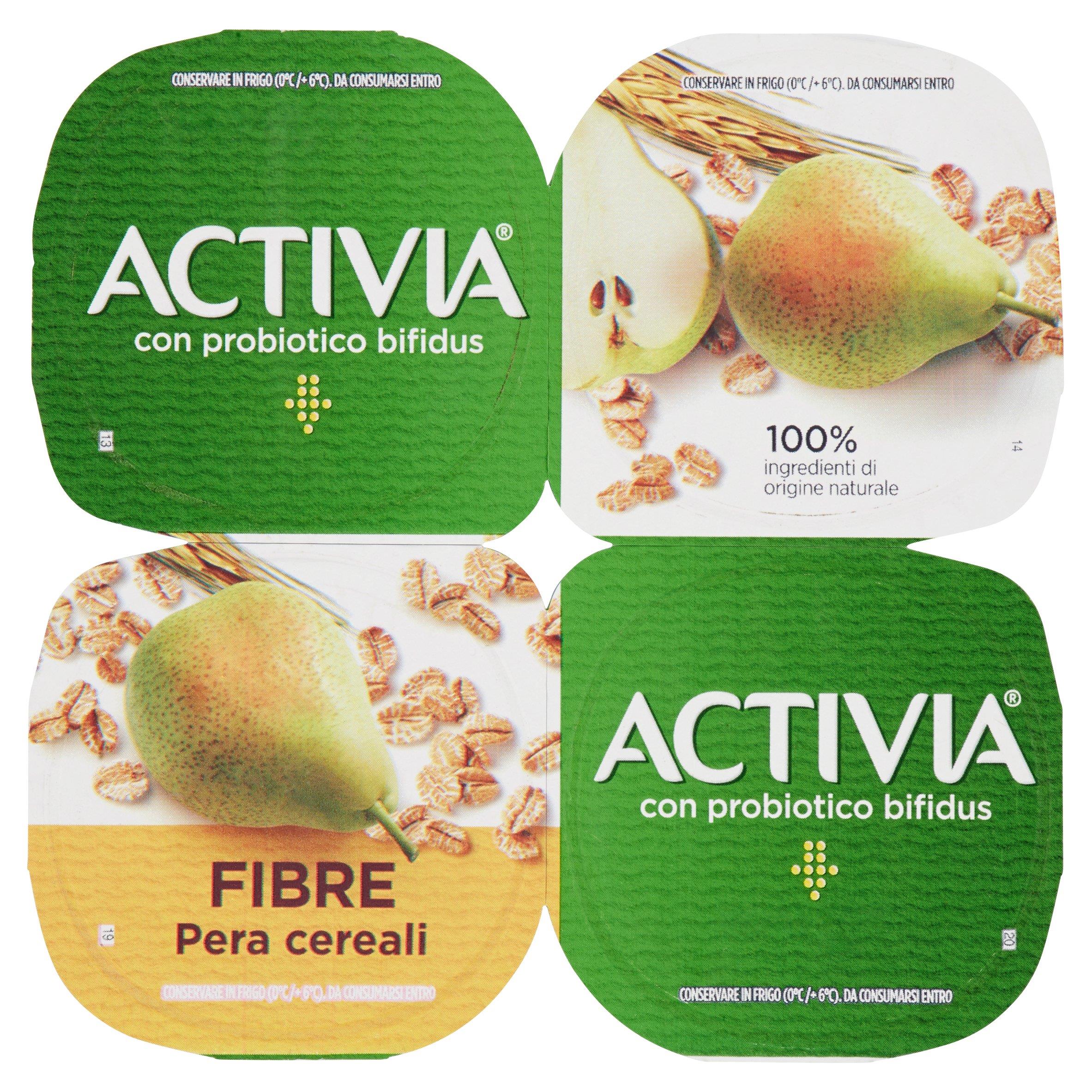 DANONE ACTIVIA FIBRE PERA/CEREALI 4X125 GR VENT L G   L