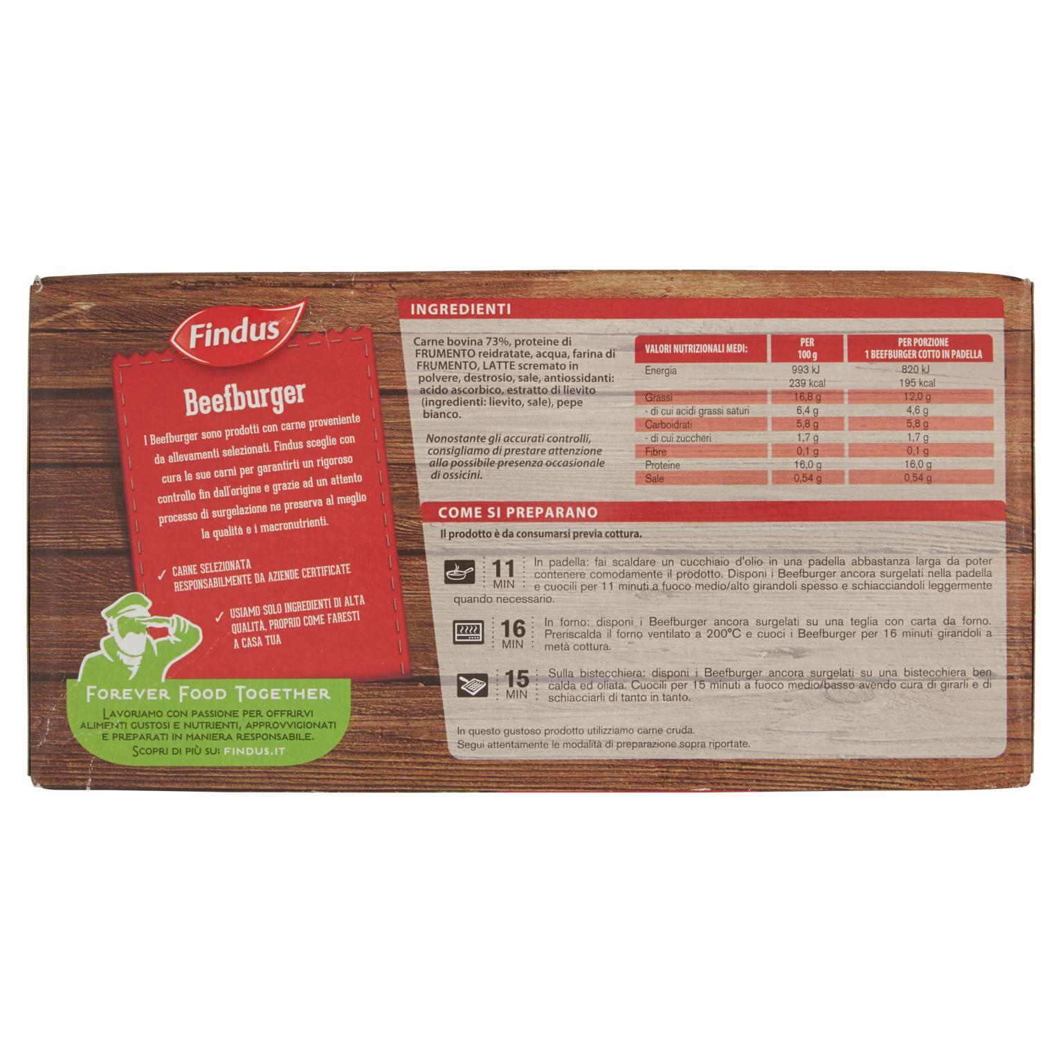 FINDUS BEEFBURGER 4 PZ   XL