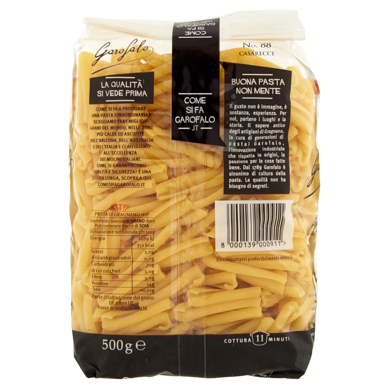 GAROFALO PASTA 88 CASARECC 500 GR   THARR