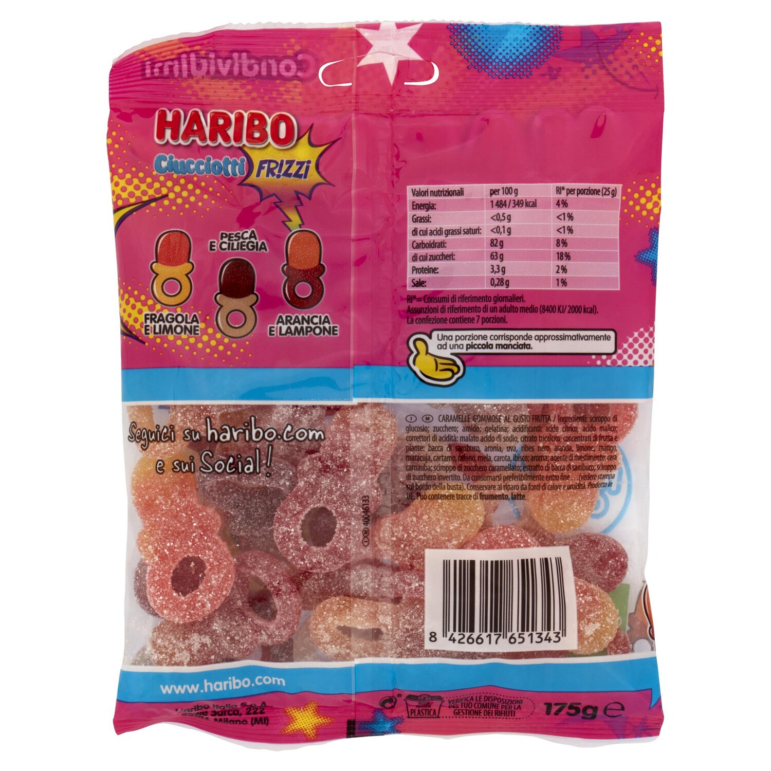 HARIBO CARAM CIUCC FRIZZ 175 GR   L