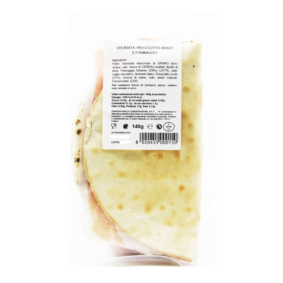 LO SNACK SPIANATA CRUDO/FORMAGGIO 140 GR ESTAT   XL