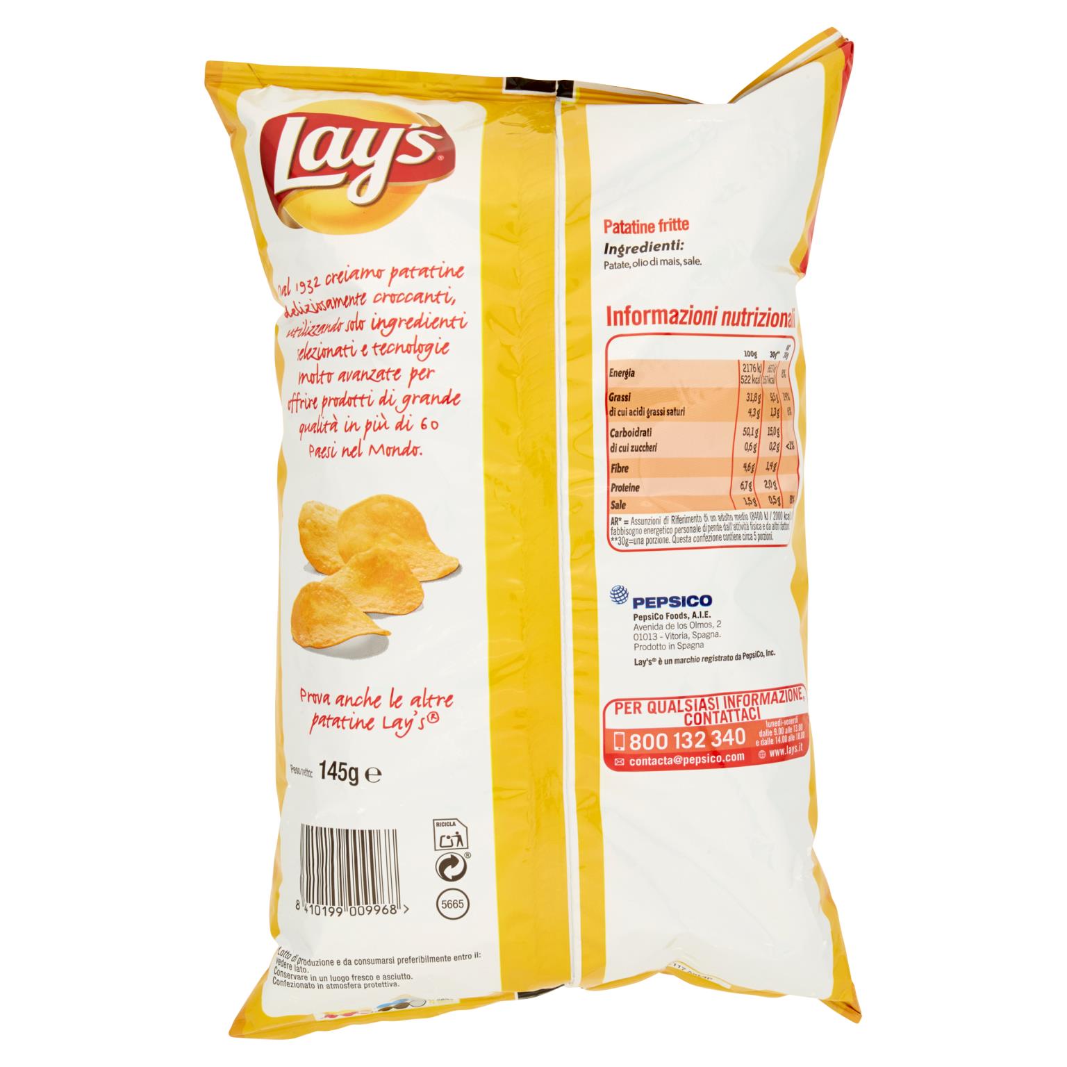 LAYS PATATINA CLASSICA 145 GR   S