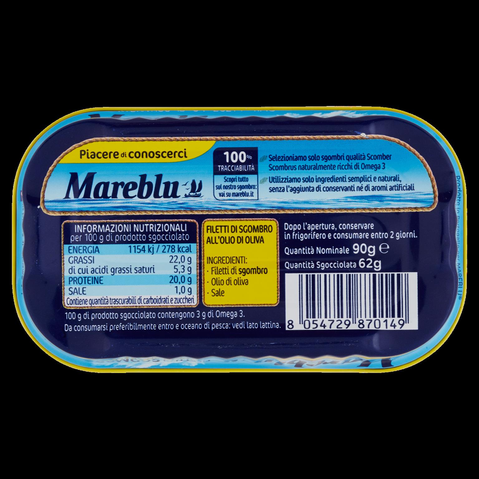 MAREBLU FILETTI SGOMBRO OLIO OLIV LATT 90 GR   S