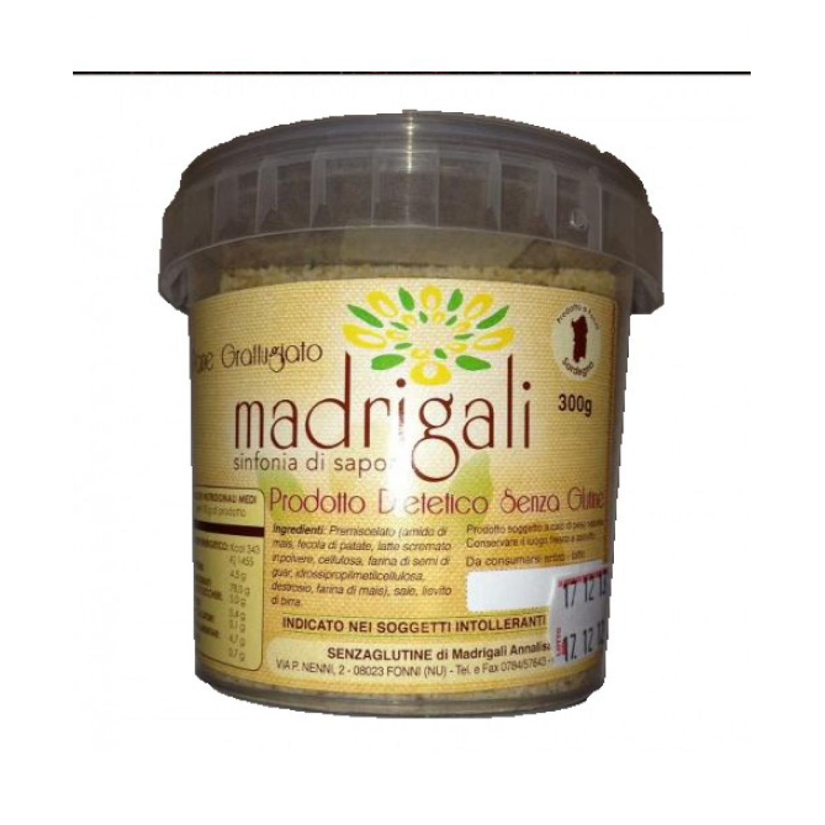 MADRIGALI PAN GRATT S/GLUT 300 GR   XL