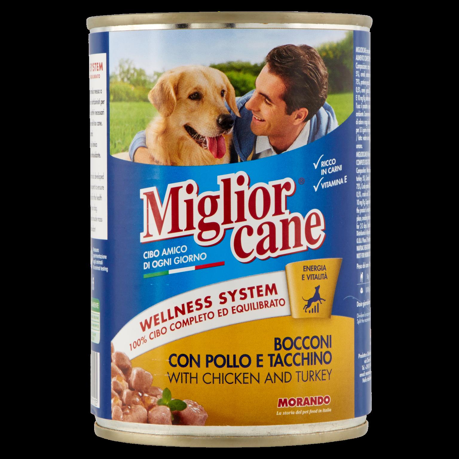 MIGLIORCANE BOC POLLO TACCHINO 400 GR   M