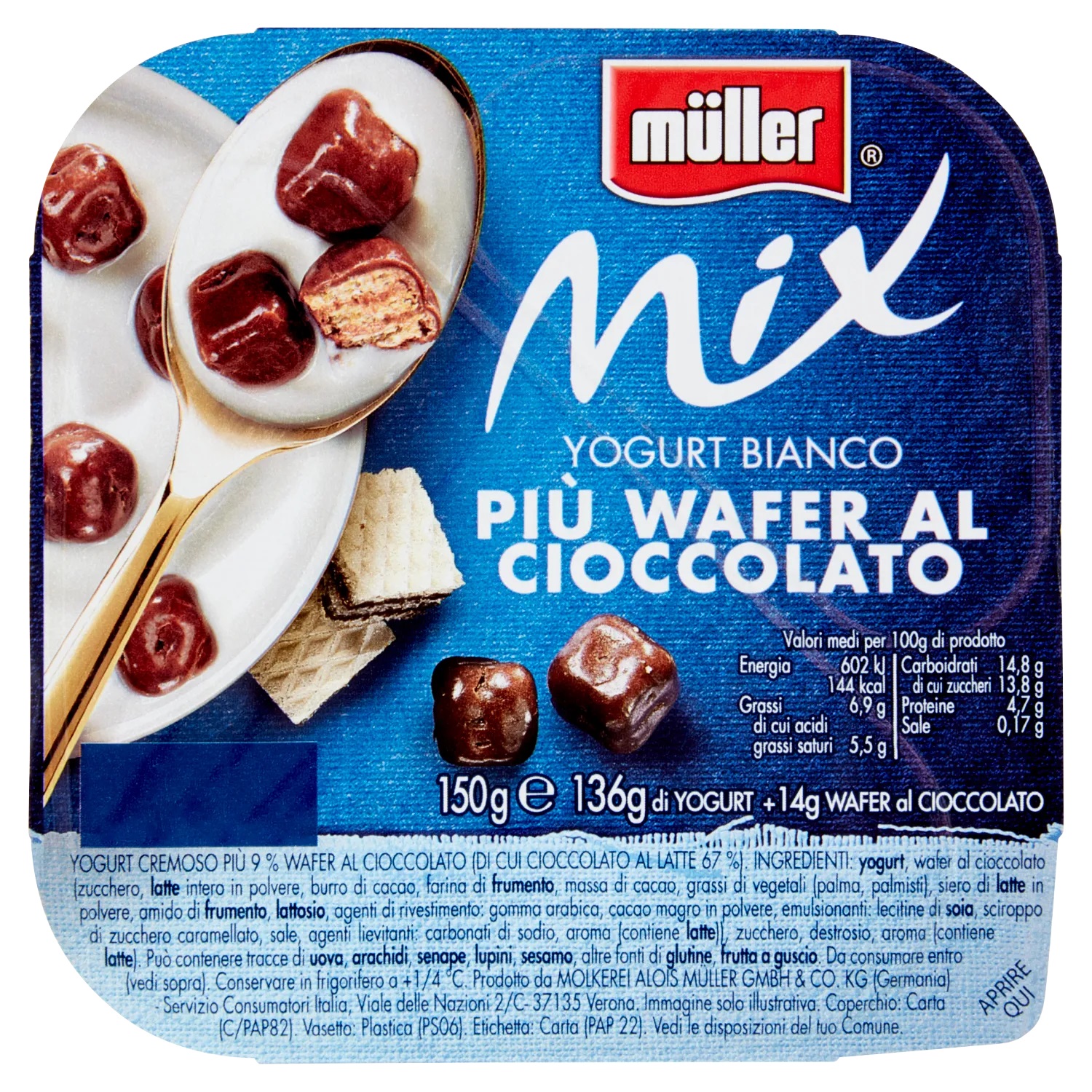 MULLER MIX WAFER CIOCC 150 GR   S