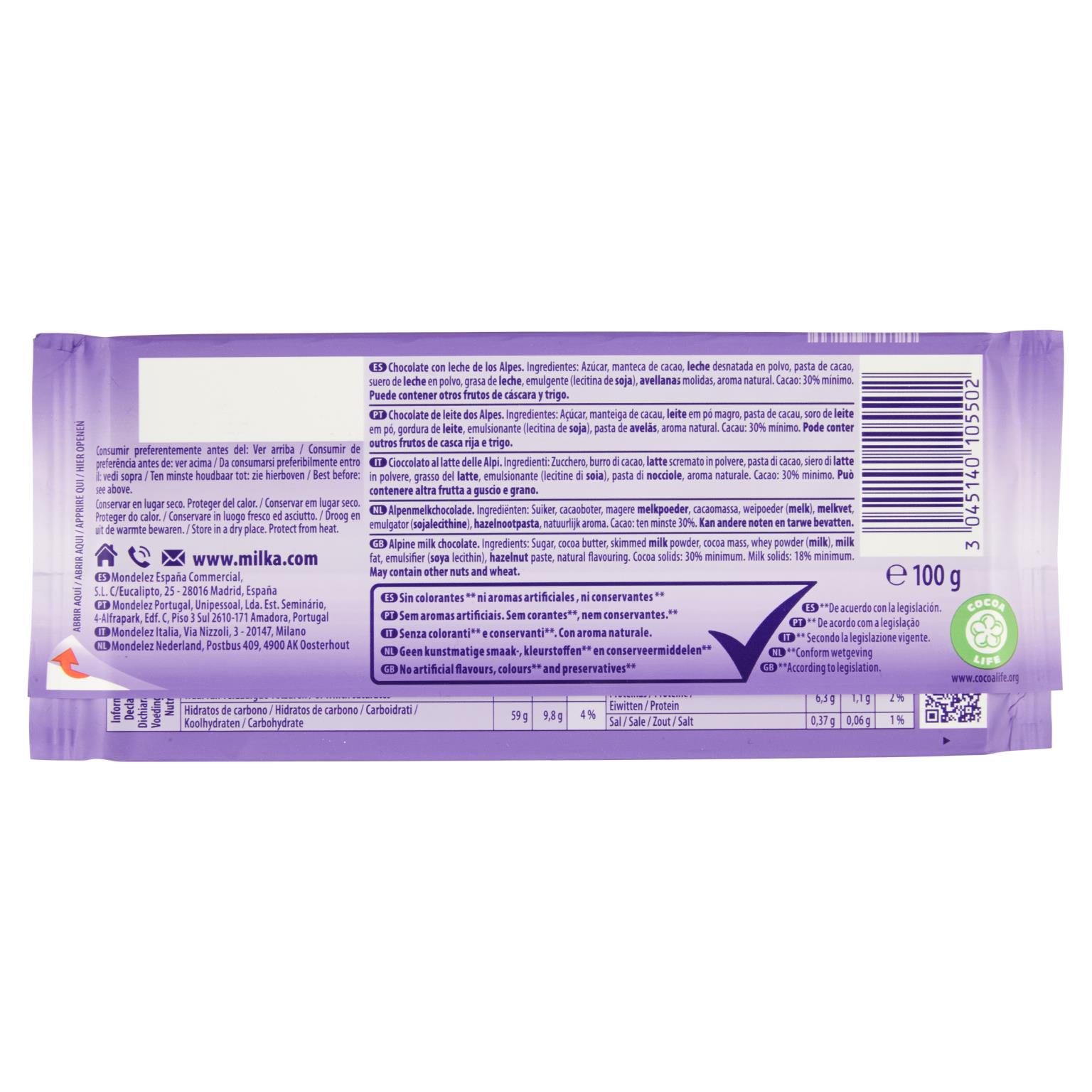 MILKA CIOCCOLATO TAV LATTE 100 GR INVER   S