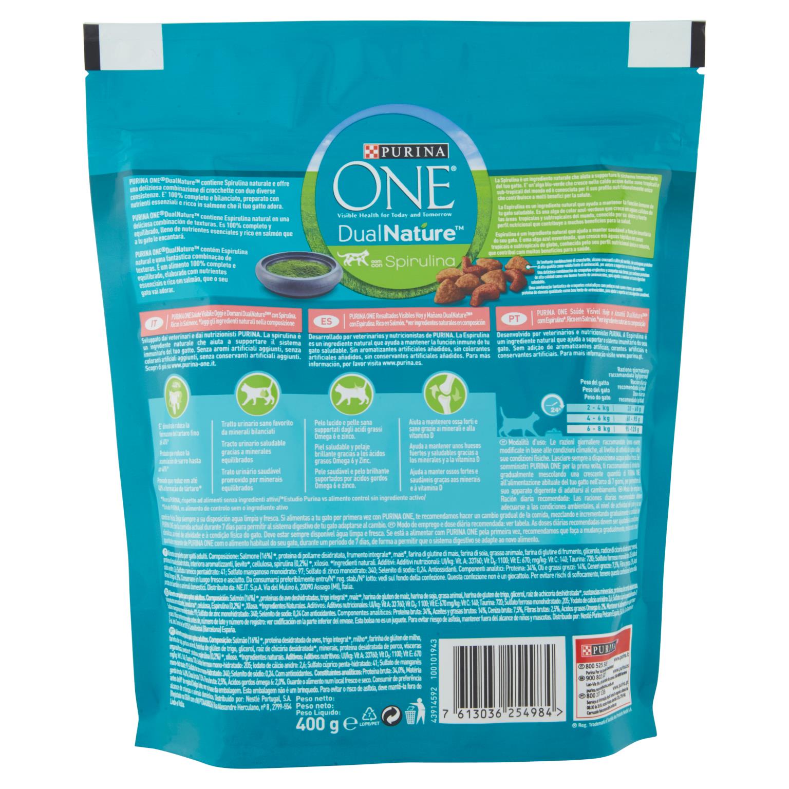 PURINA ONE DUALNATURA SECCO GATTO 400 GR   L