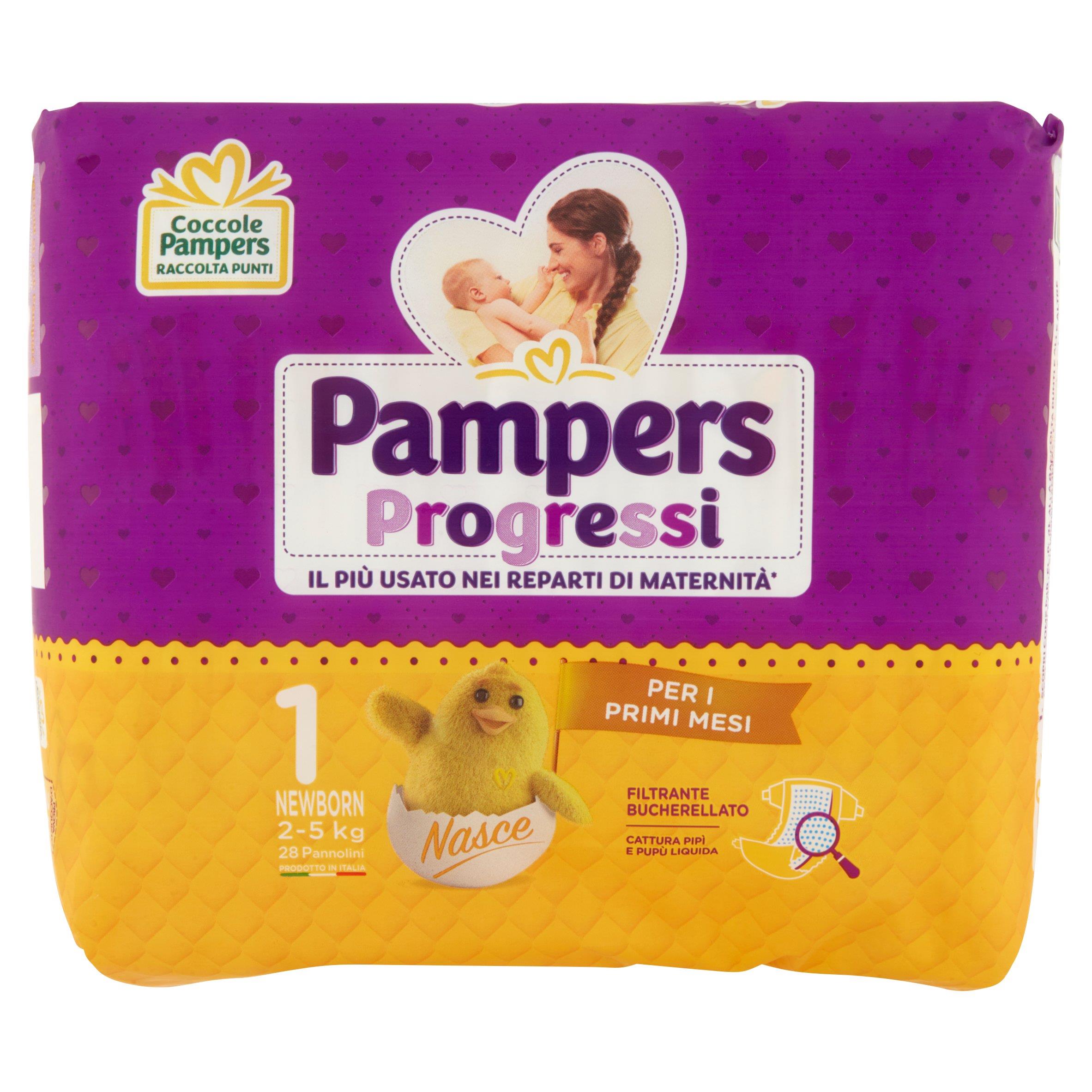 PAMPERS PANNOL PROGRESSI NEWBORN 2 5 KG 28 PZ   XL