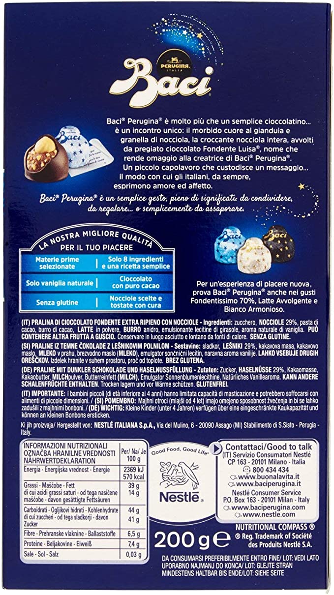 PERUGINA BACI BIJOU CLAS 200 GR INVER   L