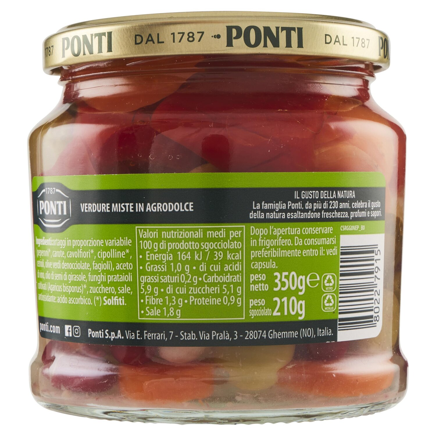 PONTI VERDURE PEPERLIZIA 370 GR   L