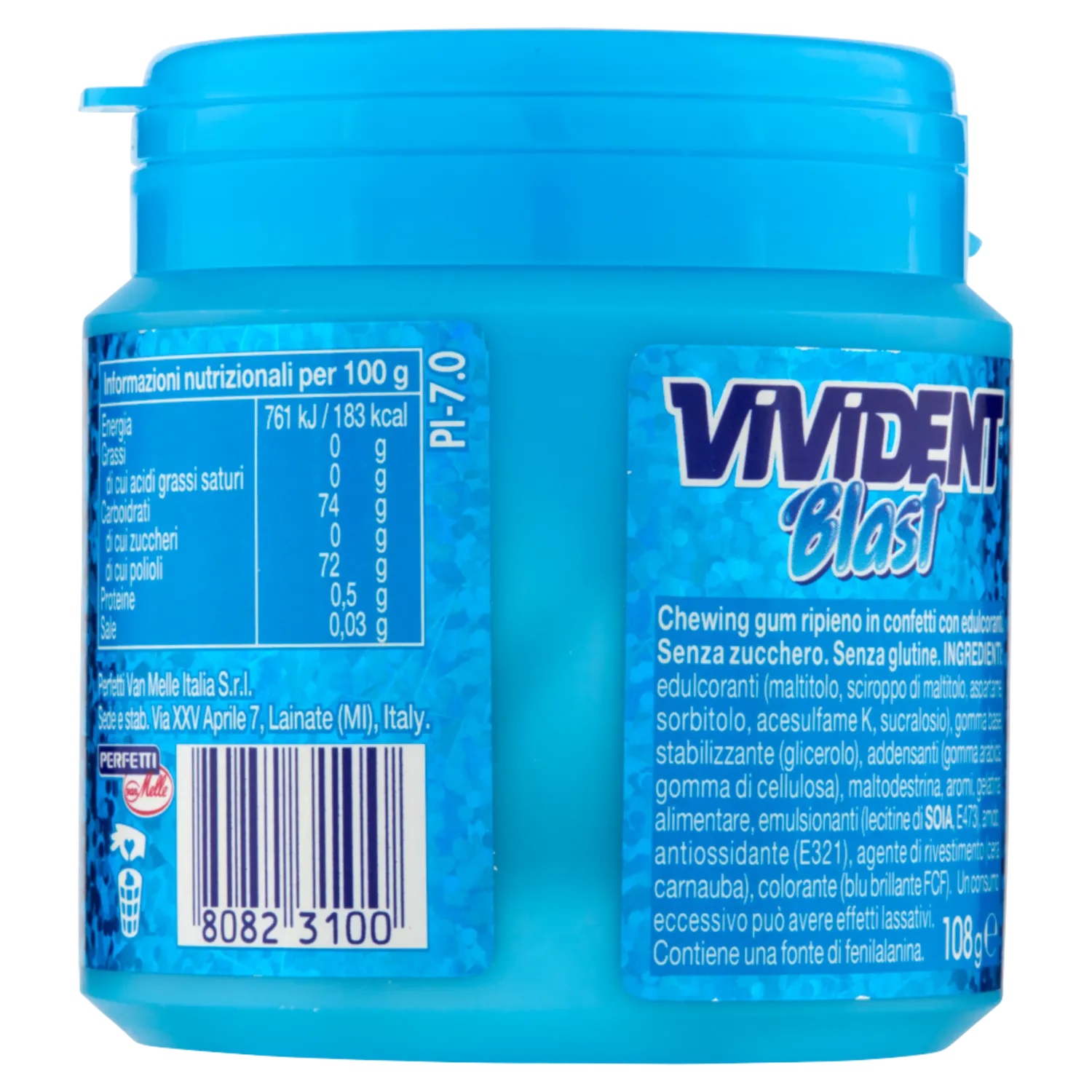 PERFETTI VIVIDENT BLAST BOTTLE 8 PZ    L