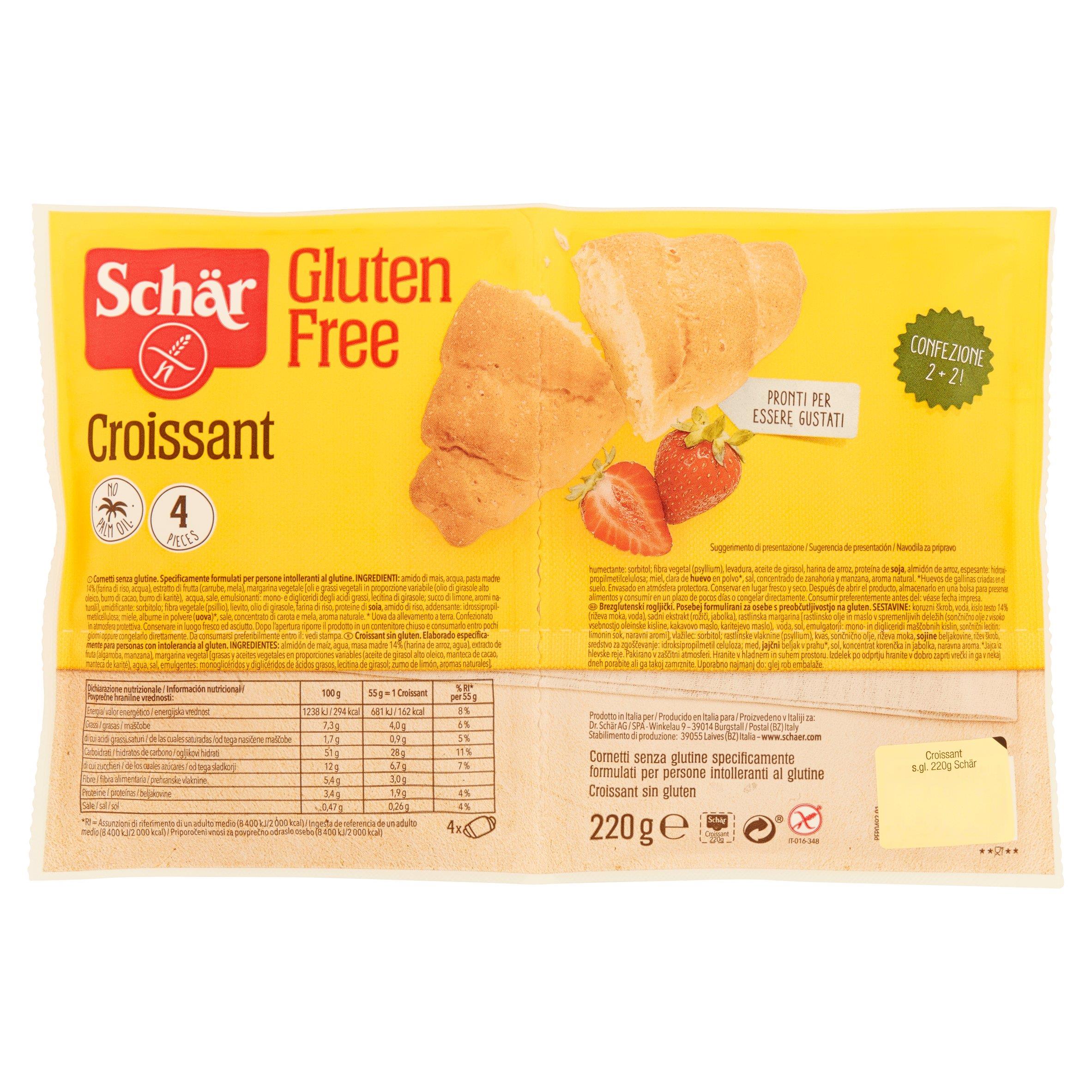 SCHAR CROISSANT S/GLUTINE 220 GR   L