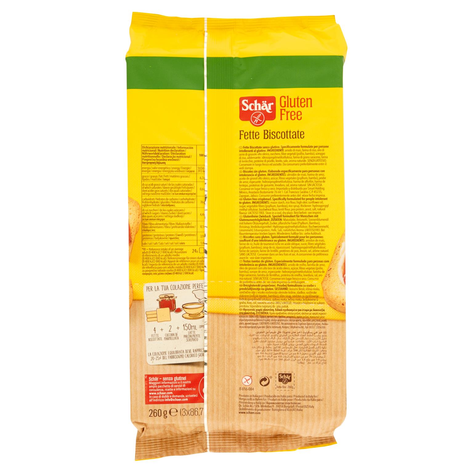 SCHAR FETTE BISCOTTATE 260 GR   M