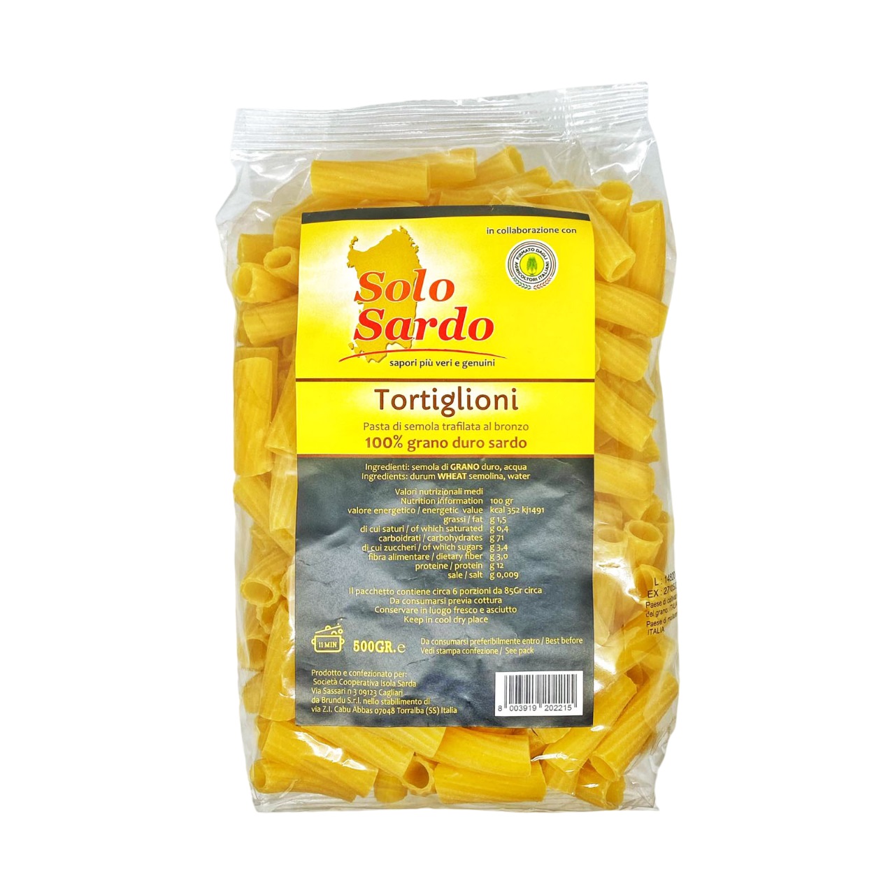 SOLO SARDO TORTIGLIONI 500 GR   L