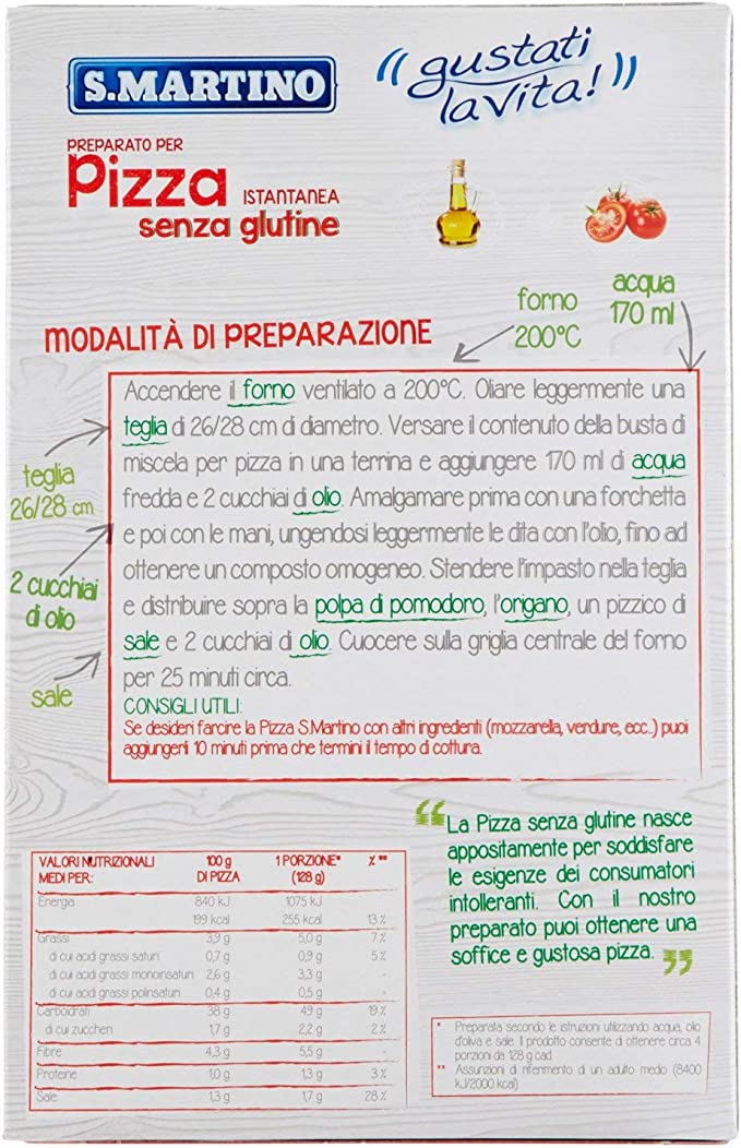 SAN MARTINO PREP PER PIZZA S/GLUTINE 460 GR   M