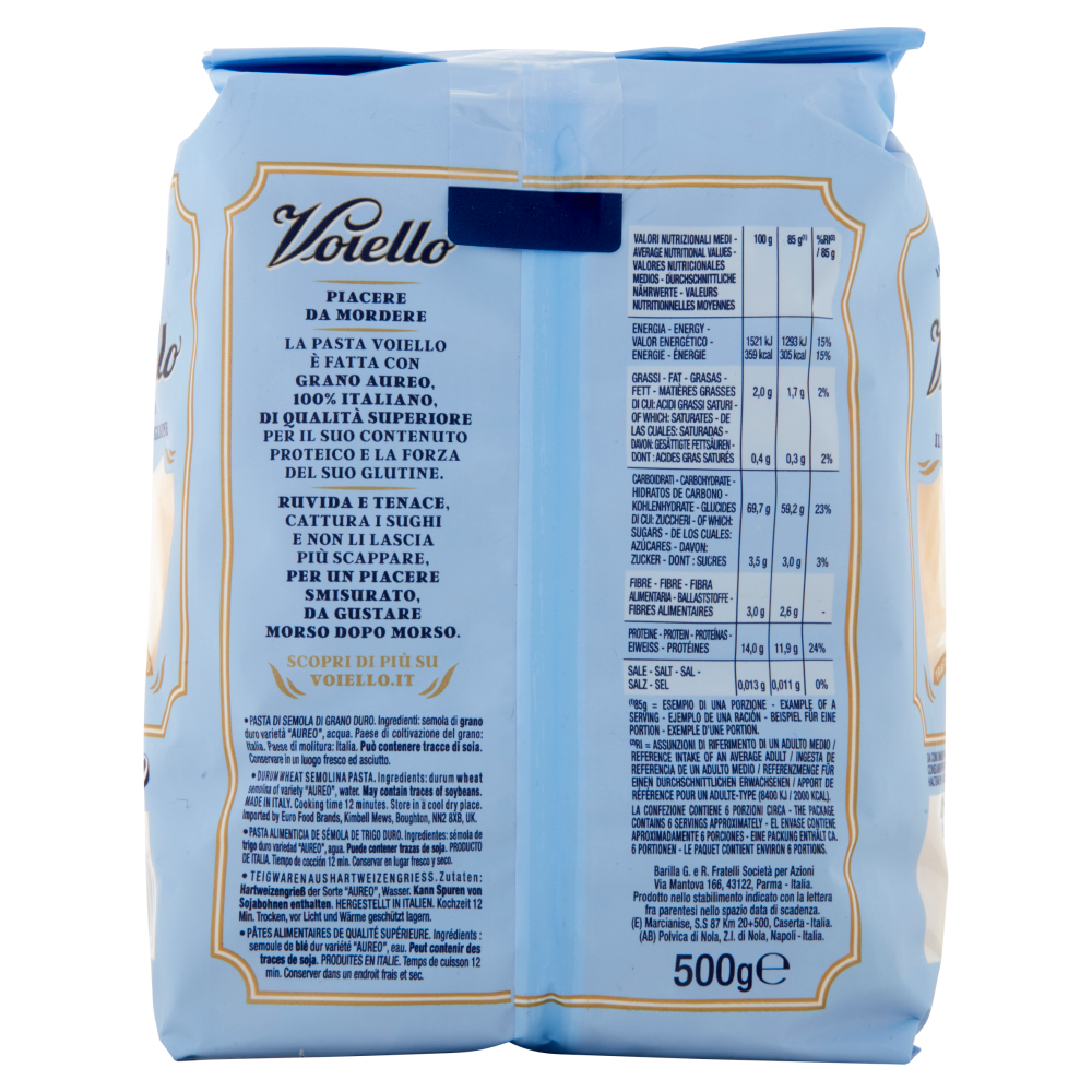 VOIELLO PASTA 125 TORTIGLIONI 500 G   XL