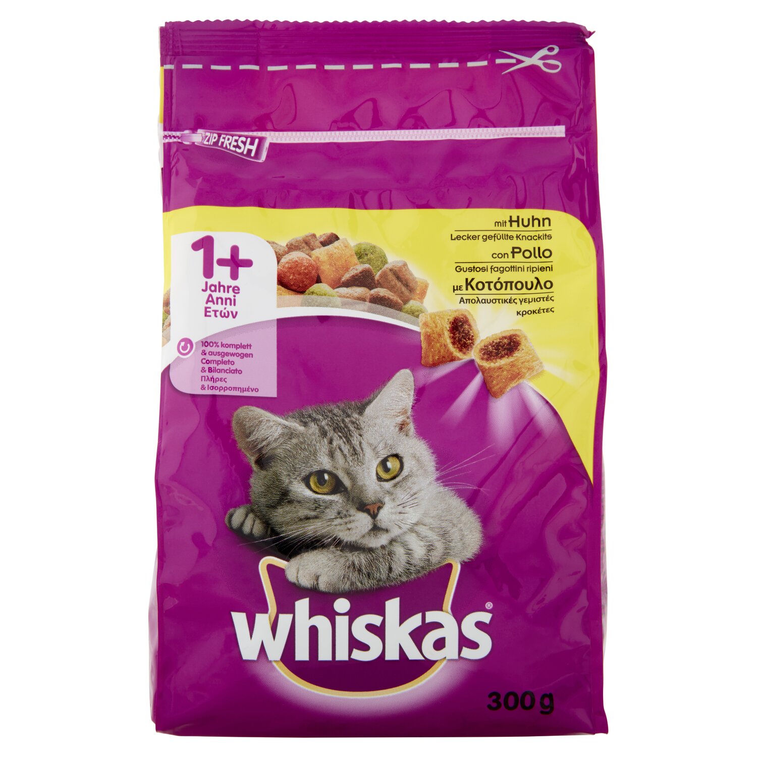 WHISKAS CAT 1 POLLO DRY 300 GR   M