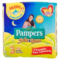 PAMPERS PANNOL SOLE LUNA MIDI  4 9KG  20 PZ   XL